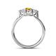 4 - Alyssa 0.92 ctw (5.50 mm) Round Citrine and Lab Grown Diamond Three Stone Engagement Ring 