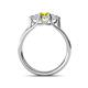 4 - Alyssa 0.93 ctw (5.50 mm) Round Yellow Diamond and Lab Grown Diamond Three Stone Engagement Ring 