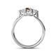 4 - Alyssa 0.90 ctw (5.50 mm) Round Smoky Quartz and Lab Grown Diamond Three Stone Engagement Ring 