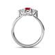 4 - Alyssa 0.96 ctw (5.50 mm) Round Ruby and Lab Grown Diamond Three Stone Engagement Ring 