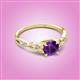 2 - Benita 1.03 ctw (6.50 mm) Round Amethyst and Side Natural Diamond Celtic Love Knot Entwined Engagement Ring  