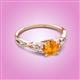 2 - Benita 1.03 ctw (6.50 mm) Round Citrine and Side Natural Diamond Celtic Love Knot Entwined Engagement Ring  