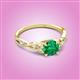 2 - Benita 0.88 ctw (6.00 mm) Round Emerald and Side Natural Diamond Celtic Love Knot Entwined Engagement Ring  