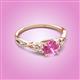 2 - Benita 1.11 ctw (6.00 mm) Round Pink Sapphire and Side Natural Diamond Celtic Love Knot Entwined Engagement Ring  