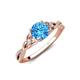 3 - Benita 1.11 ctw (6.50 mm) Round Blue Topaz and Side Natural Diamond Celtic Love Knot Entwined Engagement Ring  
