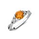 3 - Benita 1.03 ctw (6.50 mm) Round Citrine and Side Natural Diamond Celtic Love Knot Entwined Engagement Ring  