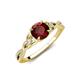 3 - Benita 1.21 ctw (6.50 mm) Round Red Garnet and Side Natural Diamond Celtic Love Knot Entwined Engagement Ring  