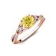 3 - Benita 1.11 ctw (6.00 mm) Round Yellow Sapphire and Side Natural Diamond Celtic Love Knot Entwined Engagement Ring  