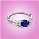 2 - Benita 1.31 ctw (6.00 mm) Round Blue Sapphire and Side Natural Diamond Celtic Love Knot Entwined Engagement Ring  