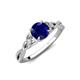3 - Benita 1.31 ctw (6.00 mm) Round Blue Sapphire and Side Natural Diamond Celtic Love Knot Entwined Engagement Ring  