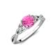 3 - Benita 1.11 ctw (6.00 mm) Round Pink Sapphire and Side Natural Diamond Celtic Love Knot Entwined Engagement Ring  