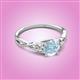 2 - Benita 1.03 ctw (6.50 mm) Round Aquamarine and Side Natural Diamond Celtic Love Knot Entwined Engagement Ring  
