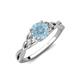 3 - Benita 1.03 ctw (6.50 mm) Round Aquamarine and Side Natural Diamond Celtic Love Knot Entwined Engagement Ring  