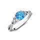 3 - Benita 1.11 ctw (6.50 mm) Round Blue Topaz and Side Natural Diamond Celtic Love Knot Entwined Engagement Ring  