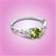 2 - Benita 1.26 ctw (6.50 mm) Round Peridot and Side Natural Diamond Celtic Love Knot Entwined Engagement Ring  