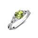 3 - Benita 1.26 ctw (6.50 mm) Round Peridot and Side Natural Diamond Celtic Love Knot Entwined Engagement Ring  