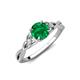 3 - Benita 0.88 ctw (6.00 mm) Round Emerald and Side Natural Diamond Celtic Love Knot Entwined Engagement Ring  