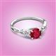 2 - Benita 1.11 ctw (6.00 mm) Round Ruby and Side Natural Diamond Celtic Love Knot Entwined Engagement Ring  