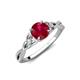 3 - Benita 1.11 ctw (6.00 mm) Round Ruby and Side Natural Diamond Celtic Love Knot Entwined Engagement Ring  