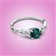 2 - Benita 1.11 ctw (6.50 mm) Round London Blue Topaz and Side Natural Diamond Celtic Love Knot Entwined Engagement Ring  