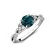 3 - Benita 1.11 ctw (6.50 mm) Round London Blue Topaz and Side Natural Diamond Celtic Love Knot Entwined Engagement Ring  