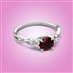 2 - Benita 1.21 ctw (6.50 mm) Round Red Garnet and Side Natural Diamond Celtic Love Knot Entwined Engagement Ring  