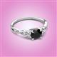 2 - Benita 1.16 ctw (6.00 mm) Round Black Diamond and Side Natural Diamond Celtic Love Knot Entwined Engagement Ring  