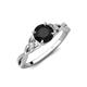 3 - Benita 1.16 ctw (6.00 mm) Round Black Diamond and Side Natural Diamond Celtic Love Knot Entwined Engagement Ring  