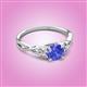2 - Benita 1.08 ctw (6.50 mm) Round Tanzanite and Side Natural Diamond Celtic Love Knot Entwined Engagement Ring  