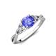3 - Benita 1.08 ctw (6.50 mm) Round Tanzanite and Side Natural Diamond Celtic Love Knot Entwined Engagement Ring  