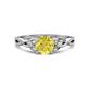 1 - Benita 0.96 ctw (6.00 mm) Round Yellow Diamond and Side Natural Diamond Celtic Love Knot Entwined Engagement Ring  