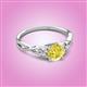 2 - Benita 0.96 ctw (6.00 mm) Round Yellow Diamond and Side Natural Diamond Celtic Love Knot Entwined Engagement Ring  