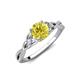 3 - Benita 0.96 ctw (6.00 mm) Round Yellow Diamond and Side Natural Diamond Celtic Love Knot Entwined Engagement Ring  
