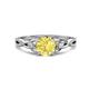 1 - Benita 1.11 ctw (6.00 mm) Round Yellow Sapphire and Side Natural Diamond Celtic Love Knot Entwined Engagement Ring  