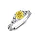 3 - Benita 1.11 ctw (6.00 mm) Round Yellow Sapphire and Side Natural Diamond Celtic Love Knot Entwined Engagement Ring  