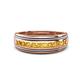 1 - Zaid 0.35 ctw (2.40 mm) Round Citrine Two Toned and High Polished Edges Men Wedding Band 