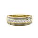 1 - Zaid 0.50 ctw (2.40 mm) Round Lab Grown Diamond Two Toned and High Polished Edges Men Wedding Band 