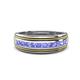 1 - Zaid 0.50 ctw (2.40 mm) Round Tanzanite Two Toned and High Polished Edges Men Wedding Band 