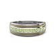 1 - Zaid 5.00 ctw (2.40 mm) Round Peridot Two Toned and High Polished Edges Men Wedding Band 