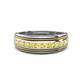 1 - Zaid 0.55 ctw (2.40 mm) Round Yellow Sapphire Two Toned and High Polished Edges Men Wedding Band 
