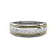 1 - Zaid 0.50 ctw (2.40 mm) Round Lab Grown Diamond Two Toned and High Polished Edges Men Wedding Band 
