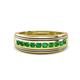 1 - Zaid 0.63 ctw (2.40 mm) Round Green Garnet Two Toned and High Polished Edges Men Wedding Band 