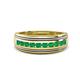 1 - Zaid 0.35 ctw (2.40 mm) Round Emerald Two Toned and High Polished Edges Men Wedding Band 