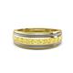 1 - Zaid 0.55 ctw (2.40 mm) Round Yellow Sapphire Two Toned and High Polished Edges Men Wedding Band 