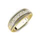 4 - Zaid 0.55 ctw (2.40 mm) Round White Sapphire Two Toned and High Polished Edges Men Wedding Band 