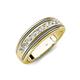 4 - Zaid 0.45 ctw (2.40 mm) Round Moissanite Two Toned and High Polished Edges Men Wedding Band 