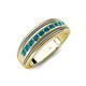 4 - Zaid 0.50 ctw (2.40 mm) Round Blue Diamond Two Toned and High Polished Edges Men Wedding Band 
