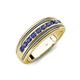 4 - Zaid 0.35 ctw (2.40 mm) Round Iolite Two Toned and High Polished Edges Men Wedding Band 