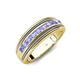 4 - Zaid 0.50 ctw (2.40 mm) Round Tanzanite Two Toned and High Polished Edges Men Wedding Band 
