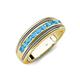 4 - Zaid 0.45 ctw (2.40 mm) Round Blue Topaz Two Toned and High Polished Edges Men Wedding Band 